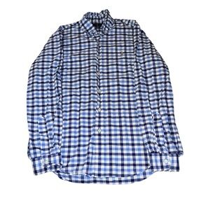 Blue and White Ralph Lauren Checkered Men's Shirt
